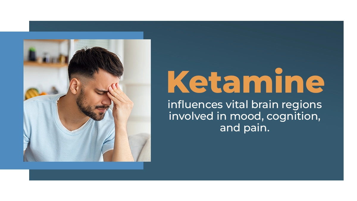  Diagram of ketamine’s impact on the brain and neurotransmitters. 