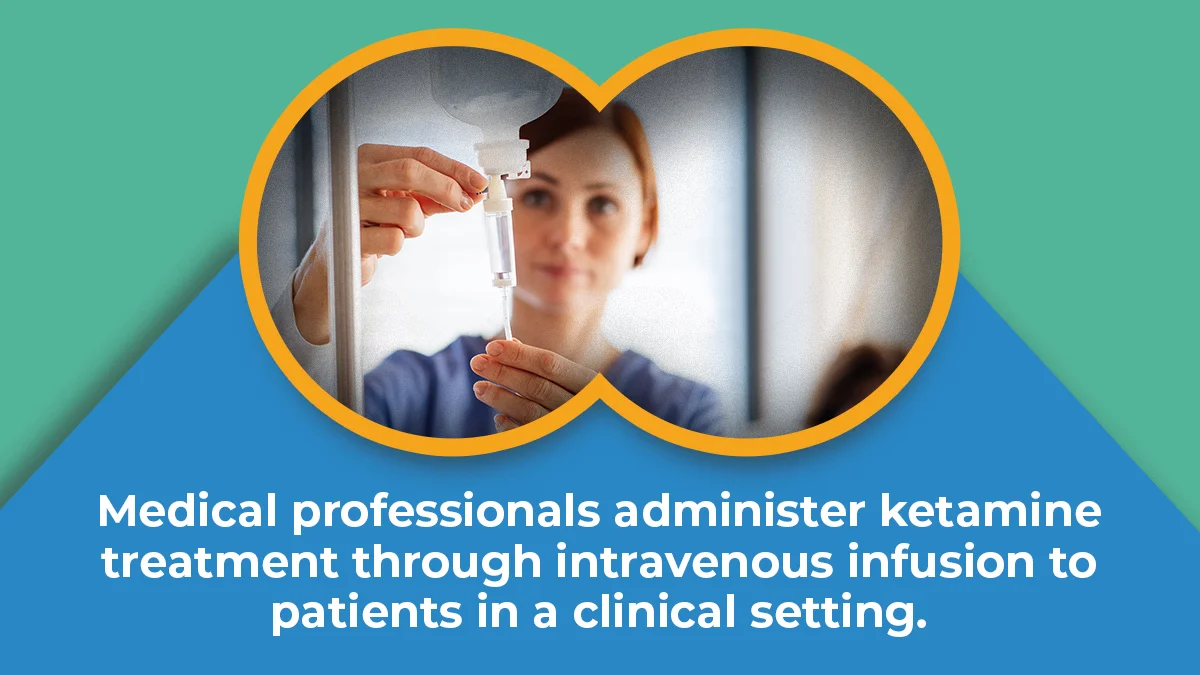 Medical professionals administer ketamine treatment through intravenous infusion to patients in a clinical setting.