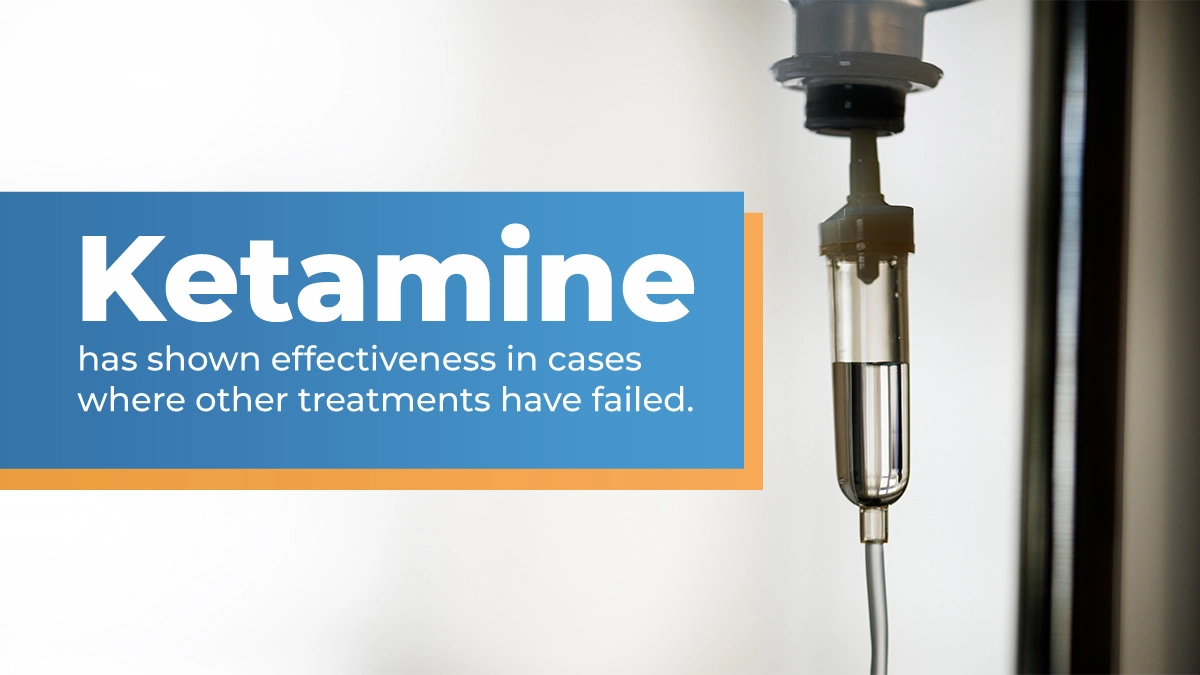 Ketamine has shown effectiveness in cases where other treatments have failed